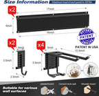 Garage Tool Storage Rack, Heavy Duty Garage Storage Organizer Rack System Wall Mounted Tool with 6 double hooks, 2 rails, Garden Yard Tools Hanger Rack for Ski Gears, Broom, Rake,Shovel