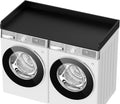 Washer Dryer Countertop, 27.5" D x 54" W Washer and Dryer Topper Covers with Edge Rails, Wood Laundry Room Countertop Shelves for Laundry Room Organization and Storage (Black)