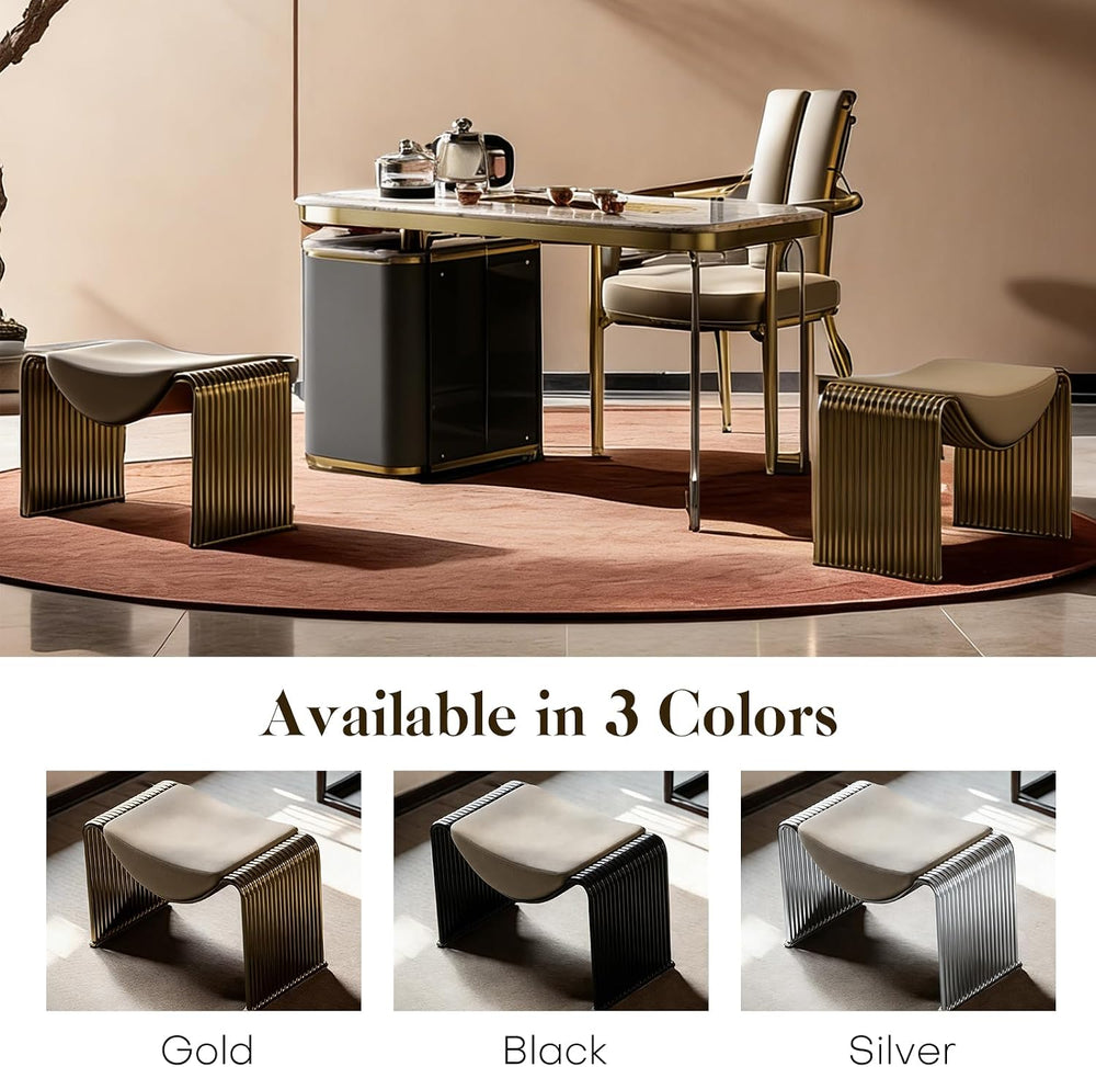 Midcentury Faux Leather Entryway Bench - Convertible Storage Stool for Bedroo...