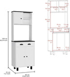 Modern Kitchen Pantry, Storage Cabinet with 2 Open Shelves and Drawer, Engineered Wood, for Dining Room, Easy to Clean