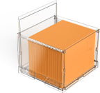 File Organizer Box with Lid,Hanging Filing Folder Organizer for Document Storage with Plastic Slide, Letter-size File Holder Filing Box for Office/Home/Decor/（1Pack）