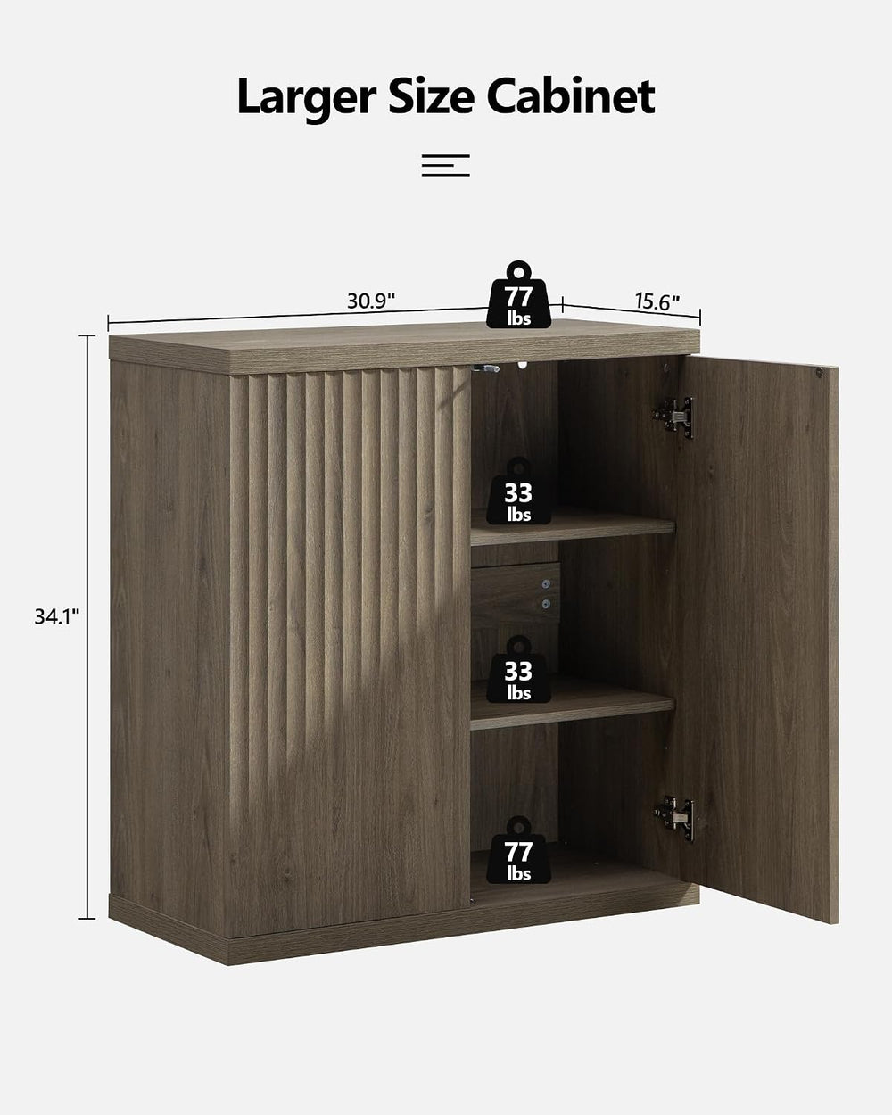 SICOTAS Buffet Cabinet with Storage Sideboard Cabinet with Doors & Shelve...
