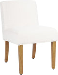 Homepop Home Decor | Upholstered Dining Chairs with Low Back |Decorative Home Furniture, Cream Boucle (Single Pack)