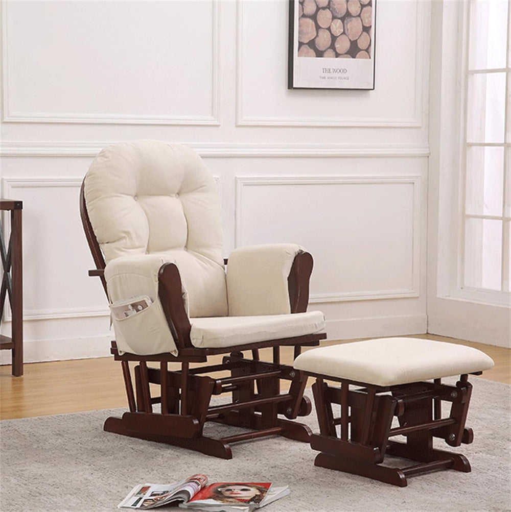 5Pcs Glider Rocker Cushions Set - Velvet Glider Rocker Replacement Cushions w...