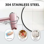 Bathroom Hair Dryer Holder Hair Care Tools Holder Wall Mount Chrome Finished Stainless Steel