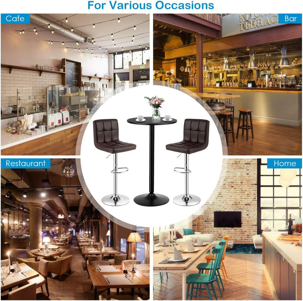 COSTWAY 3-Piece Bar Table Set, Counter Height Table Set with 2 Bar Stools | R...