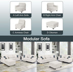Legend Vansen Oversized Modular Sectional Sofa,U/L‑Shaped Reversible Couch with Ottoman,Deep Seat Plush Polyester Sofa for Living Room,6‑Seater,Cream