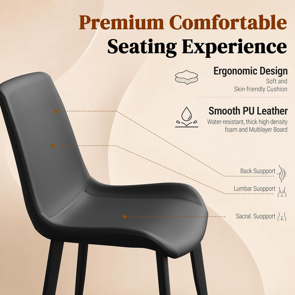Modern Dining Chairs Set of 6, PU Leather Dining Room Chairs, Upholstered Kit...
