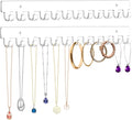 13.8 inch Acrylic Necklace Holder 2 Pack Wall Mounted Necklace Organizer Hanging Jewelry Organizer with 12 Hooks for Necklaces, Bracelets, Rings and Bangles Display
