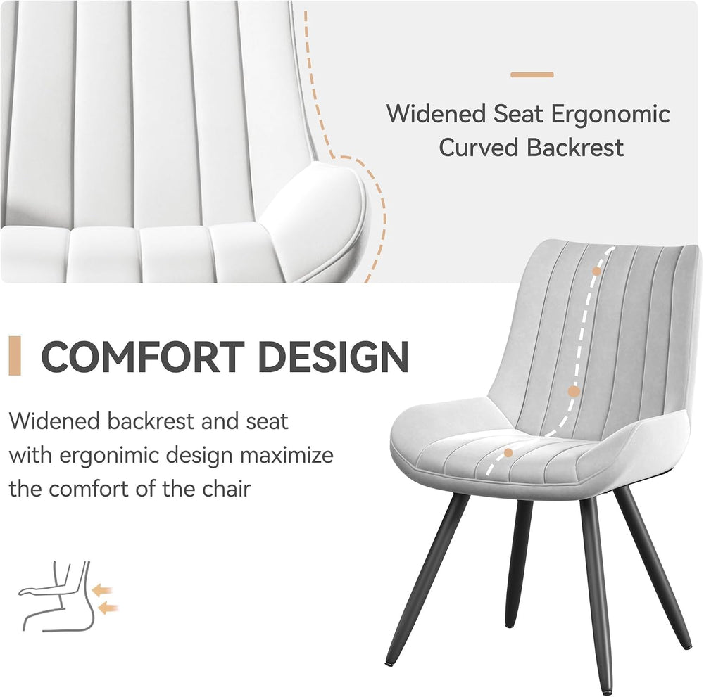 Dining Chairs Set of 6, Mid Century Modern Kitchen Chairs with Soft Cushion, ...