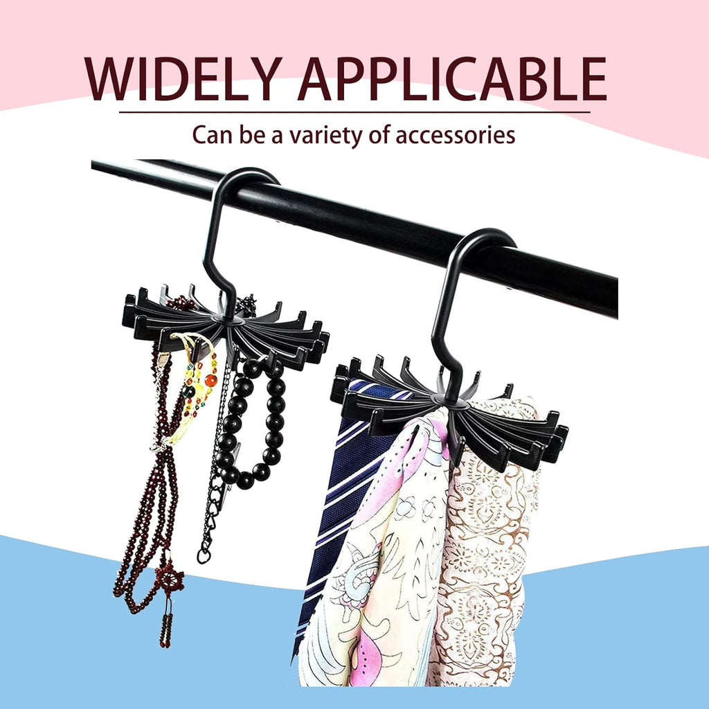 2Pack Circular Tie Hanger Updated Twirl Tie Rack Adjustable Twirl Tie Rack Tie Belt, Multipurpose Organizer for Closet Storage