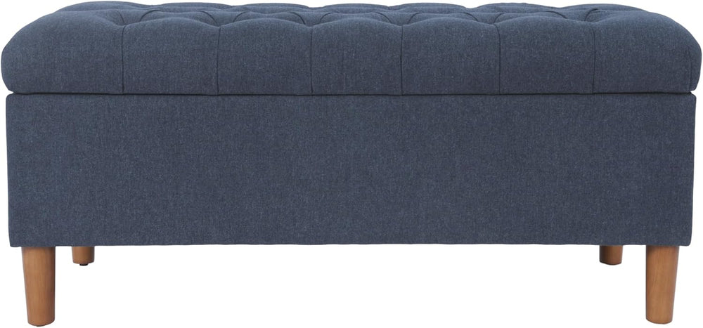 Homepop Home Decor | Tufted Ainsley Button Storage Ottoman Bench with Hinged ...
