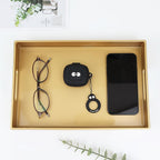 Spsyrine Gold Bathroom Vanity Tray with Handles for Dresser Tops, Countertop, Perfume Decorative Tray, 11.8” * 7.87” *1.37”