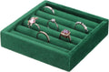 uxcell Stackable Jewelry Storage Tray, Jewelry Tray Drawer Organizer, Small Display Box for Earrings, Necklaces, Rings and Bracelets, Dark Green