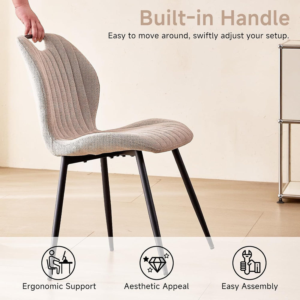 Dining Chairs Set of 4, Upholstered Living Room Chairs Modern Fabric Wingback...