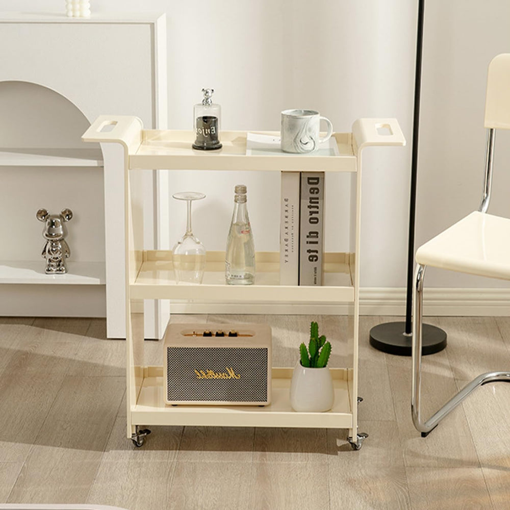 Gdrasuya10 3 Tier Acrylic Bar Cart Serving Cart with Wheels, Clear Acrylic Ut...