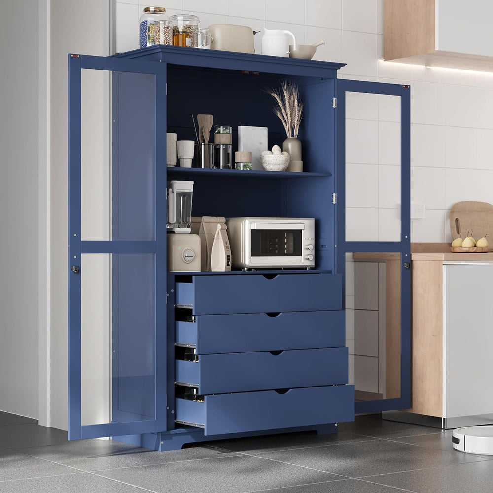 Polibi 44.7" Extra-Large Freestanding Storage Cabinet - Glass Door Displ...
