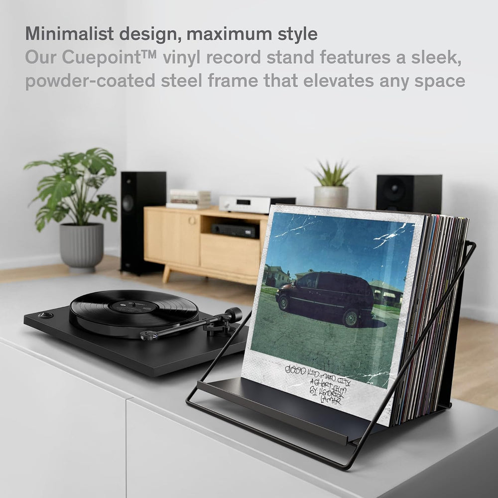Boundless Audio Vinyl Record Storage Rack - Record Holder for 50 LPs, Black |...