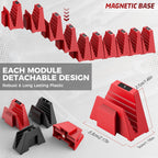 48PCS Magnetic Modular Wrench Organizers for Tool Drawers - Black & Red - Wrench Rack with Metric & SAE Labels, Customizable Magnet Tool Storage Holder for Tool Box Organization