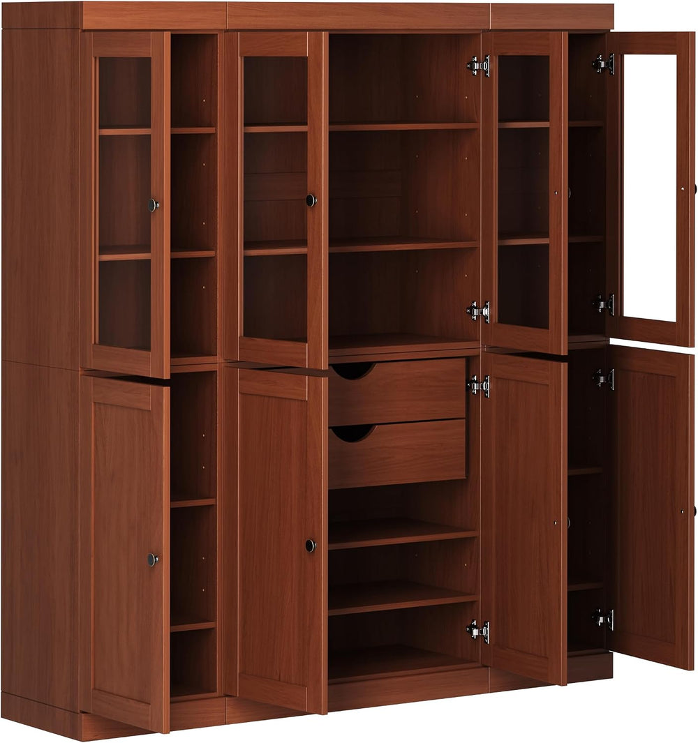 Palace Imports 100% Solid Wood Kitchen China Pantry Cabinet, 65" W - 4 C...