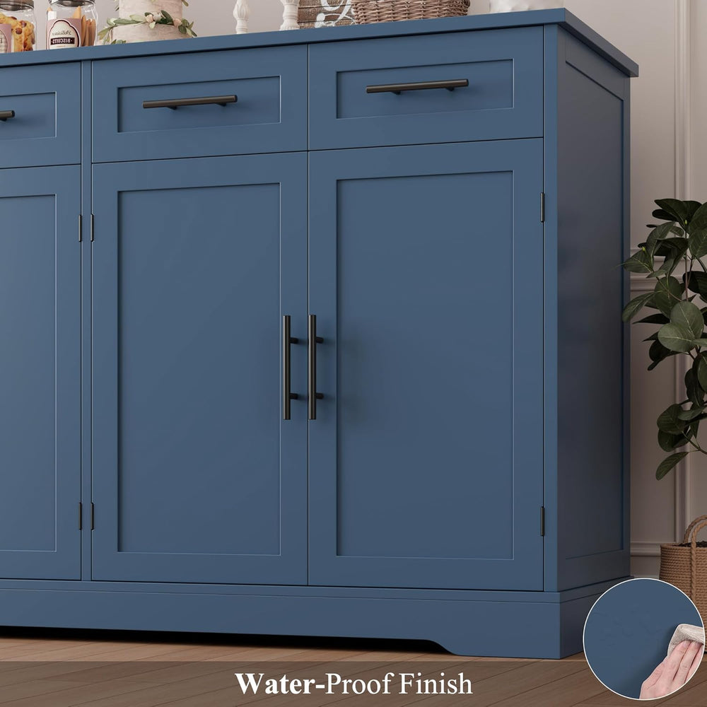 HOSTACK 60" Large Buffet Sideboard with Storage, 36" Tall Kitchen B...