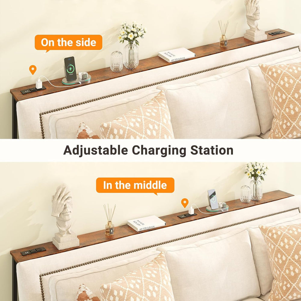 ELYKEN 94.5" Narrow Console Sofa Table with Power Outlet, 5.9'' ...