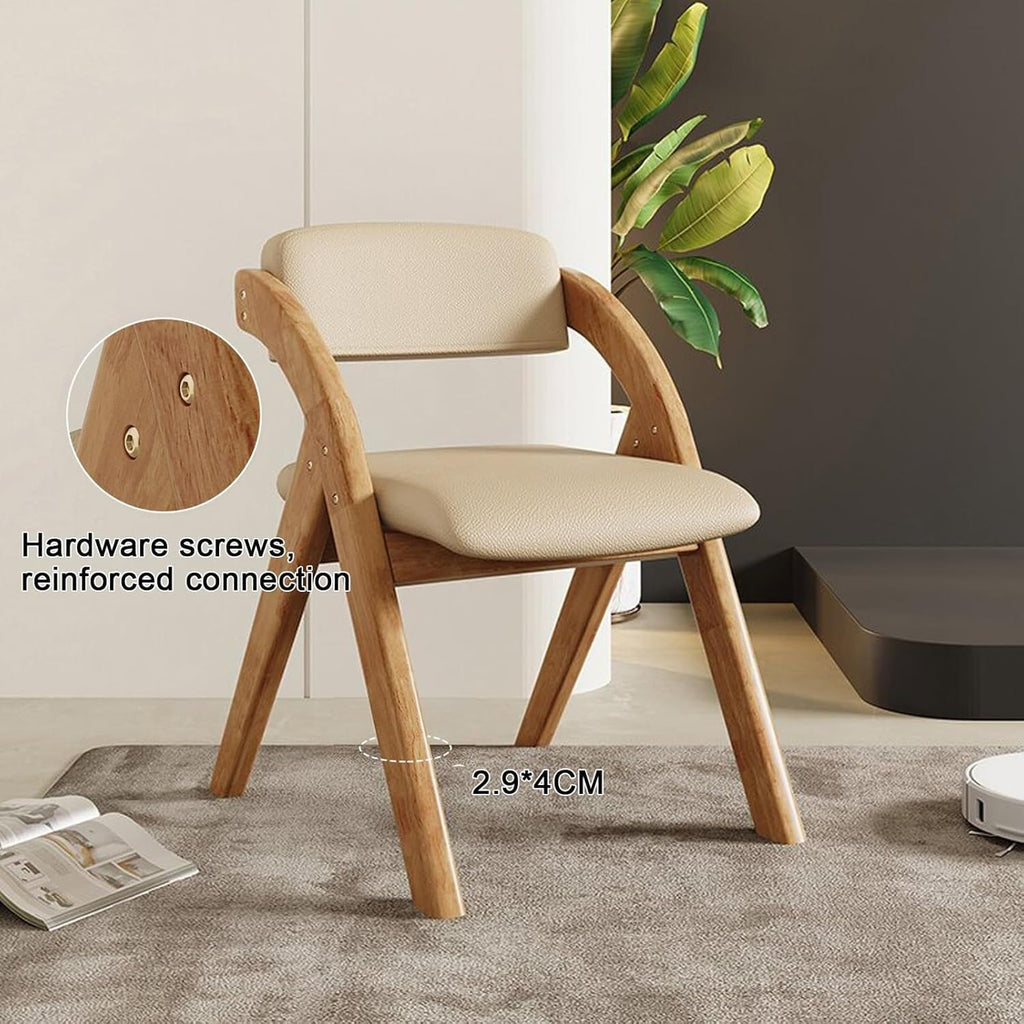 Folding Dining Chairs, Wooden Fold Up Chair, Folding with Cushion, Suitable for Kitchen, Living Room,(Grey)