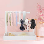 Headband Organizer Headband Holder for Girls Hair Tie Holder Stylish Vanity Organizer with Rustic Natural Wood Design for Bathroom & Dressing Tablespace-Saving Hair Accessory Storage