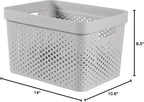 Curver Storage Box Infinity with Dot Pattern, Light Grey, 17 Litre