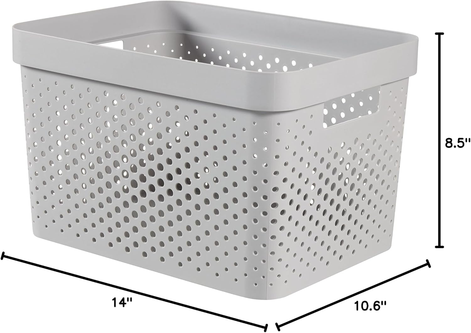 Curver Storage Box Infinity with Dot Pattern, Light Grey, 17 Litre