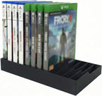Video Game Storage Tower for PS5 / PS4 / Xbox Series X/Xbox One Game Cases, 12-Disc Capacity DVD & Blu-Ray Organizer Stand, Anti-Slip ABS Desktop Rack, No Assembly Required (1, Black)