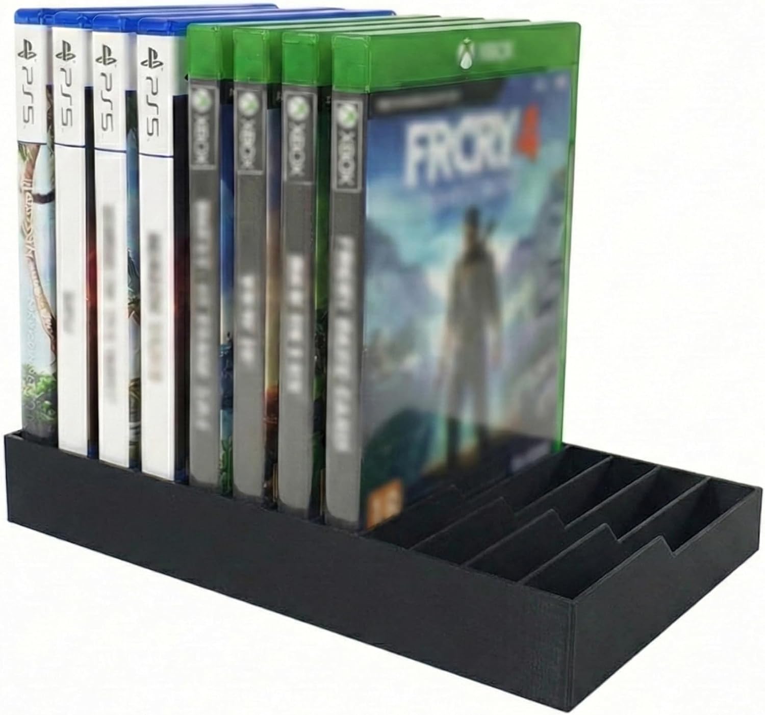 Video Game Storage Tower for PS5 / PS4 / Xbox Series X/Xbox One Game Cases, 12-Disc Capacity DVD & Blu-Ray Organizer Stand, Anti-Slip ABS Desktop Rack, No Assembly Required (1, Black)