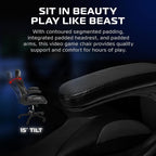 RESPAWN 3085 Ergonomic Gaming Chair for Adults, High Back Office Chair with Headrest and Flip Up Arms, Leather Racing Style Gaming Seat with Lumbar Support, Video Game Computer Desk Seat - Black