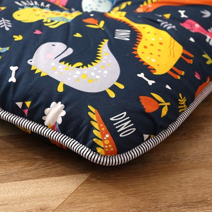 MAXYOYO Japanese Floor Mattress Futon Mattress, 4" Thicken Tatami Mat Sleeping Pad Foldable Roll Up Mat Boys Girls Dormitory Pad Kids Floor Lounger Pillow Bed, Charcoal Grey, Queen Size