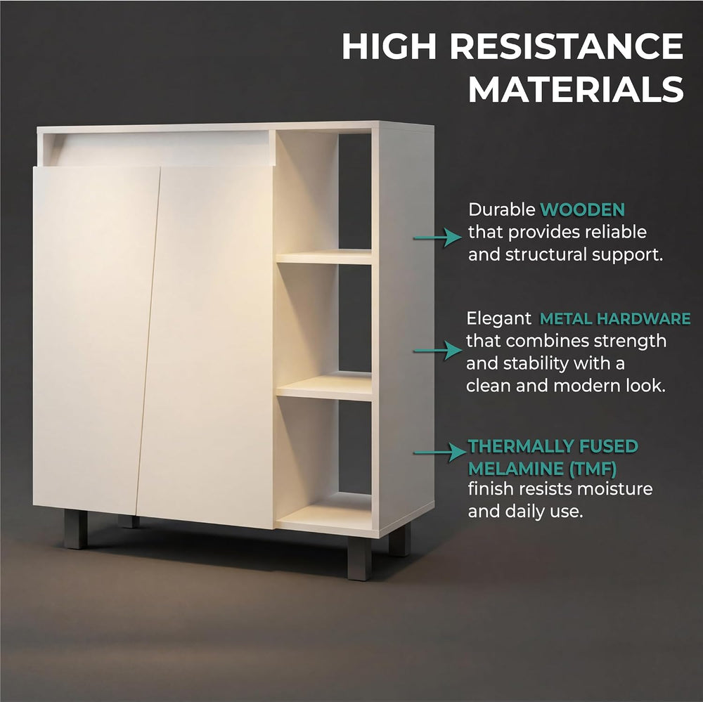 Tuhome Cesna Microwave Sideboard Kitchen Pantry Cabinet, 36.3" Freestand...