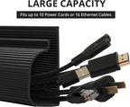 Cable Management Under Desk (31.5in J Channel 2x15.7in) Self Adhesive Cable Raceways Channel, Easy to Install Cord Cover Hider Desk Cord Organizer Electrical Black