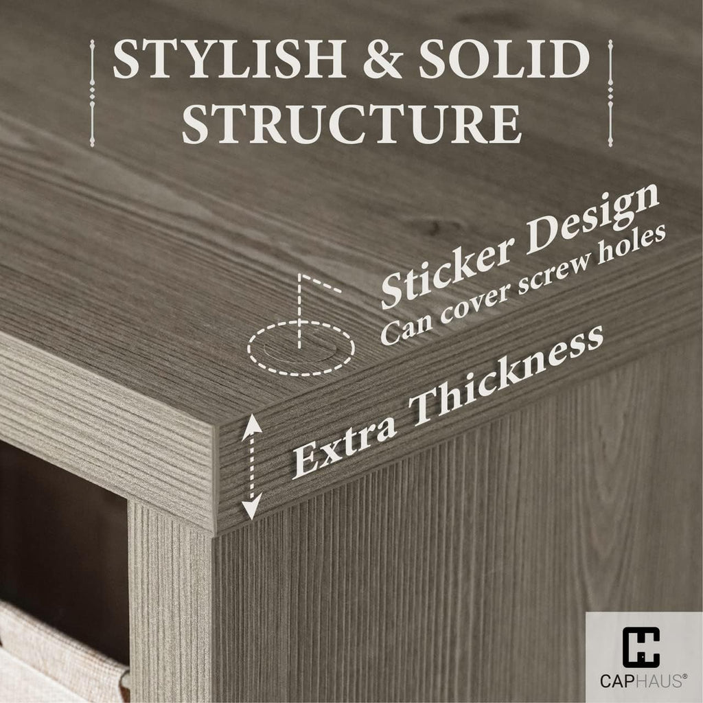 CAPHAUS Sturdy Room 13-Inch Cube Storage Organizer Shelf, with Extra Thick Exterior Edge, Open Storage Shelf Divider, Bookcase, 6/8/9 Cube, Colors Available in Rustic Grey Oak and White