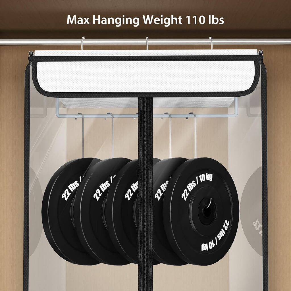 Univivi Hanging Garment Storage Bag, Clothes Bags 40 In, Clear, 2 PCS | Large Capacity, High Load-Bearing Capacity, Sturdy Metal Hanger, Easy Assembly, Premium Cloth Bag for Suits, Coats, Dresses