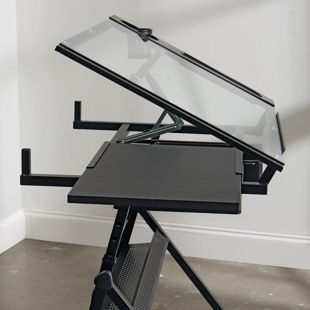 Artist's Loft Artist Table - Glass-Top Table for Drafting, Drawing, Sketc...