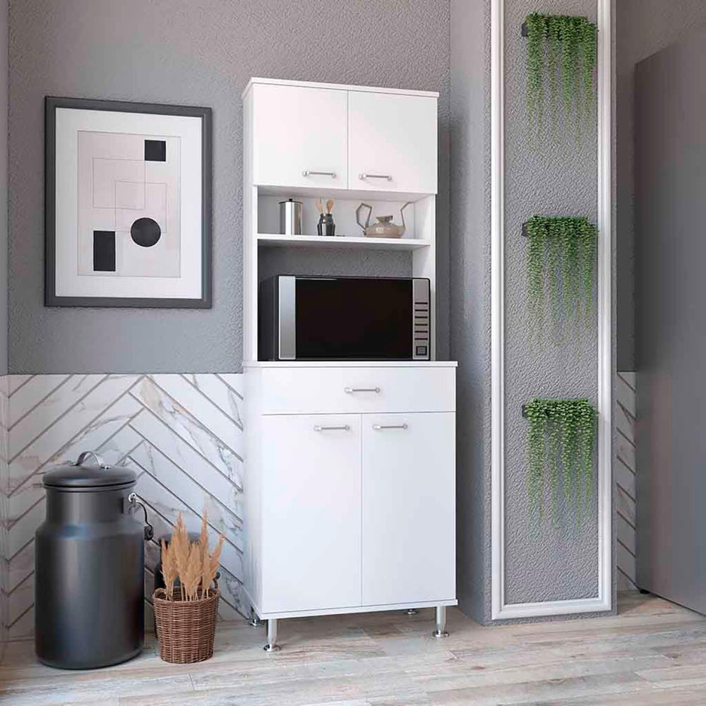 Pantry Cabinet 67" H, Four Doors, One Drawer, Ideal for Kitchens and Din...