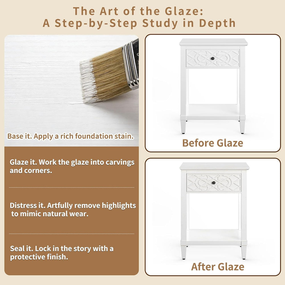 karlott 26" Farmhouse Night Stand with Pre-Assembled Drawers, Painted Be...