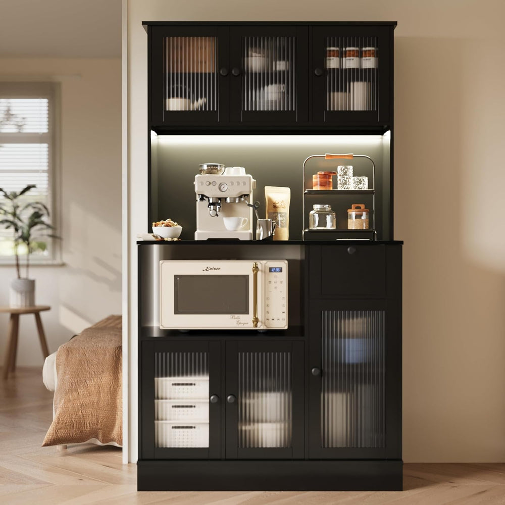 71" Kitchen Hutch Cabinet with Storage for Living & Dining Room, Kit...