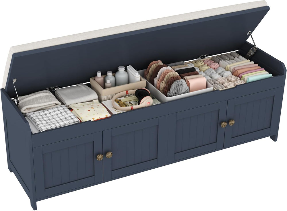 HOMEFORT 54.4" Shoe Bench with Lift Top Storage, Entryway Bench with Cus...