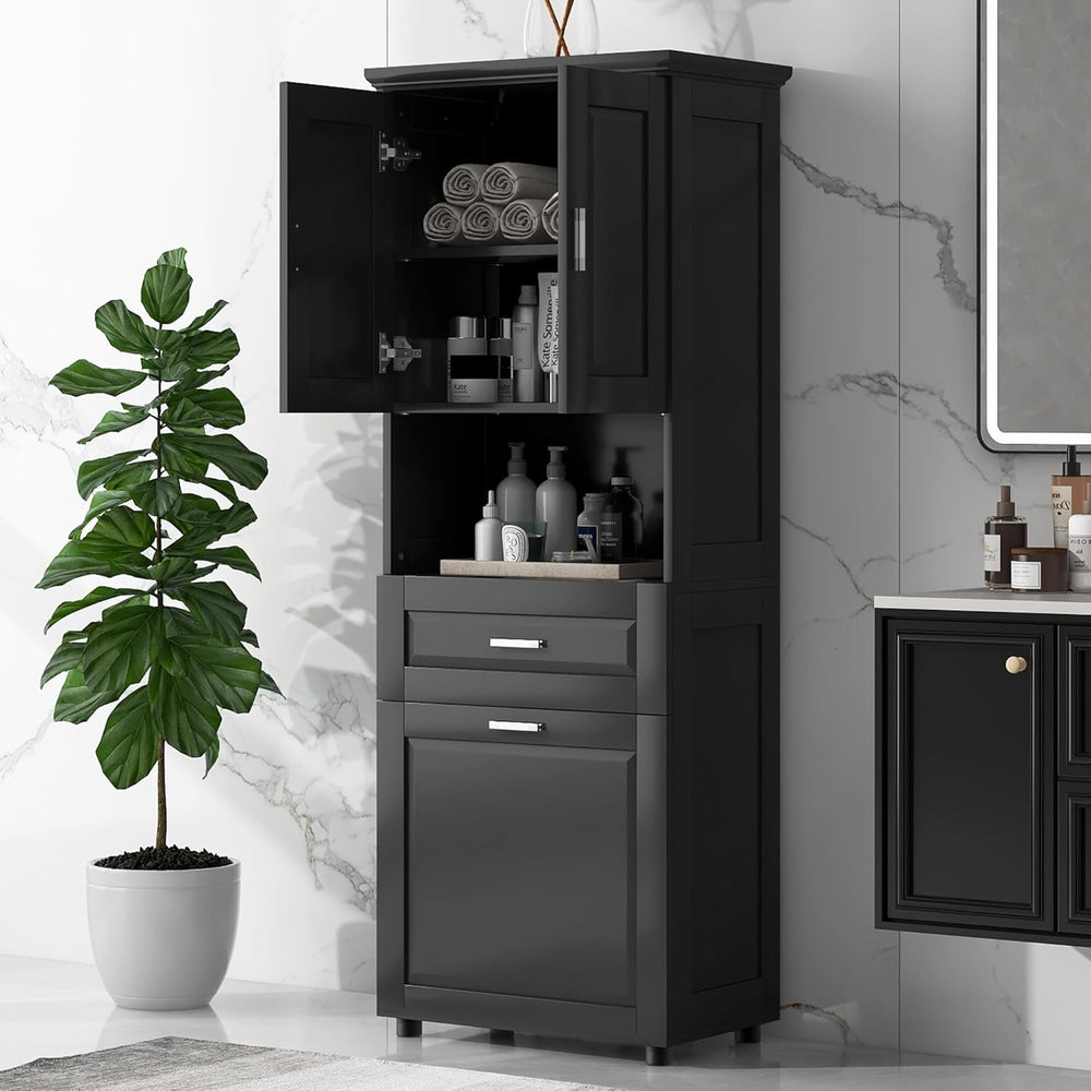 Merax 70" Tall Kitchen Pantry,Farmhouse Storage Cabinet with Adjustable ...