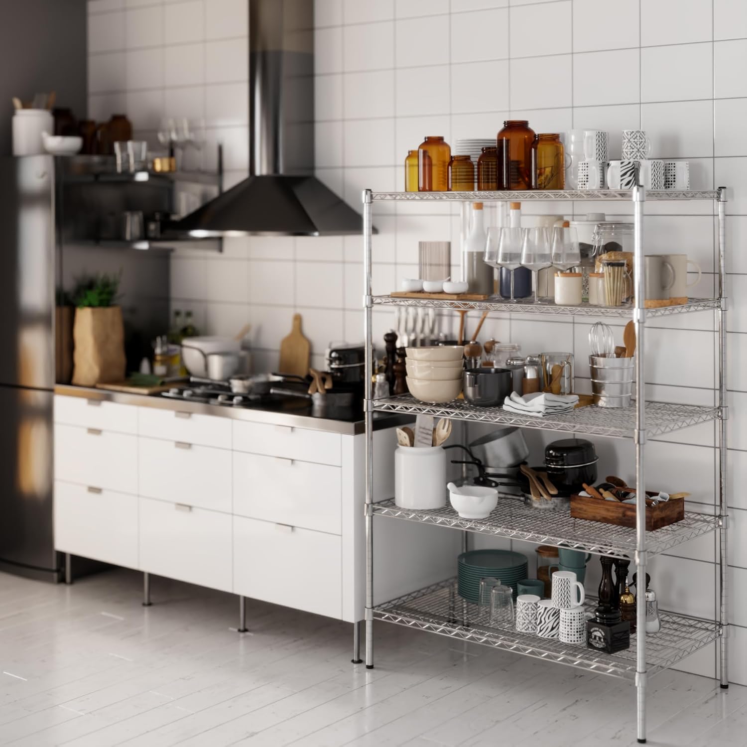 24" Deep x 42" Wide x 64" Height Wire Shelving Kit | 5-Tier | NSF Commercial Storage Rack Unit