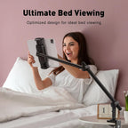 AboveTEK Tablet Stand Holder for Desk & Bed, Aluminum iPad Holder Arm with 360° Rotating Clamp, Adjustable Phone Stand Compatible with 4.7"-13.5" iPad Pro/Air/Mini, iPhone, Galaxy Tab- Black