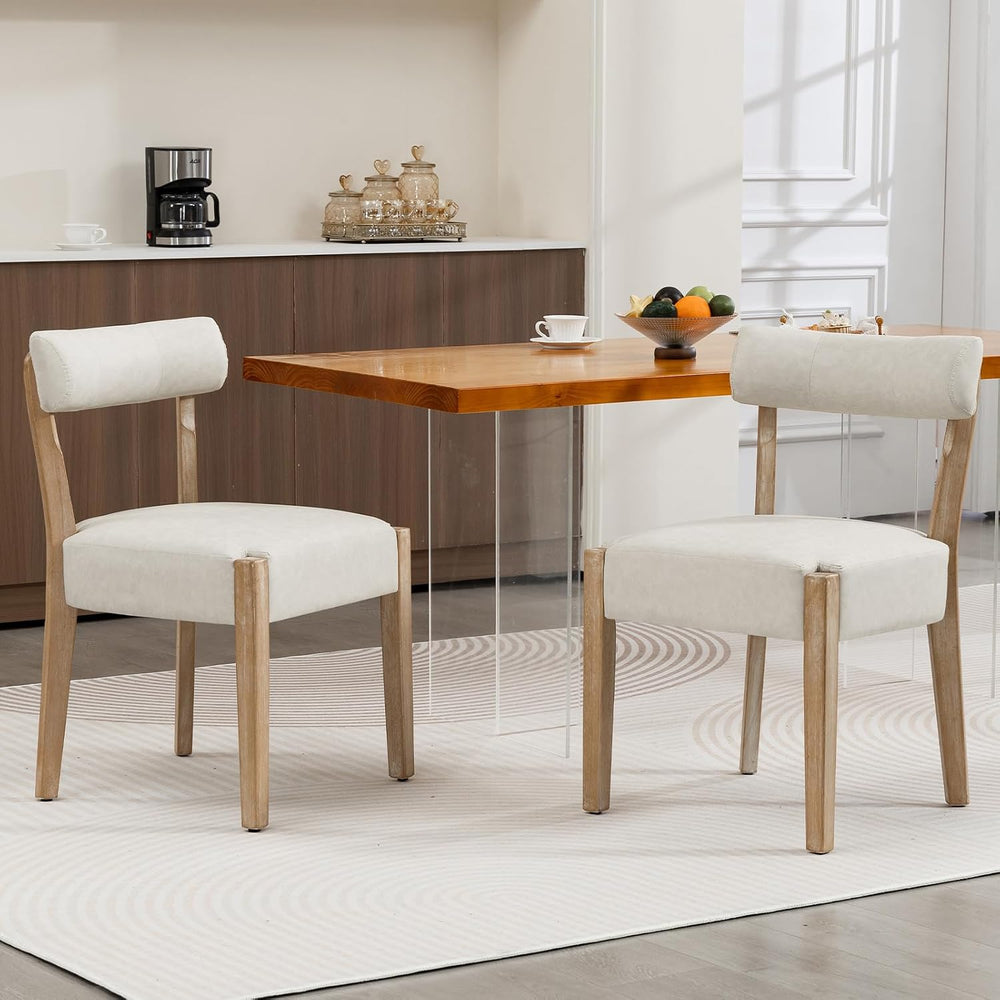 ZJhome Modern Dining Chairs Set of 2 – Mid-Century Modern Faux Leather Uphols...