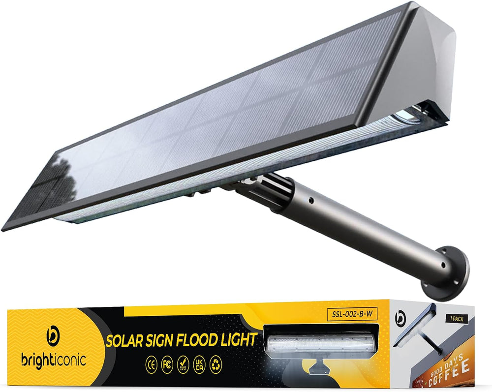Brighticonic Solar Sign Lights Outdoor Black – LED Solar Sign Light for House...