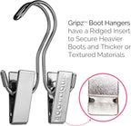 Boottique Boot Organizer: The Boot Rack - Fits in Most Closets- Hangs, Holds, Shapes, & Protects every size and style of Boots (Boot Rack with 6 Silver Gripz Hangers)
