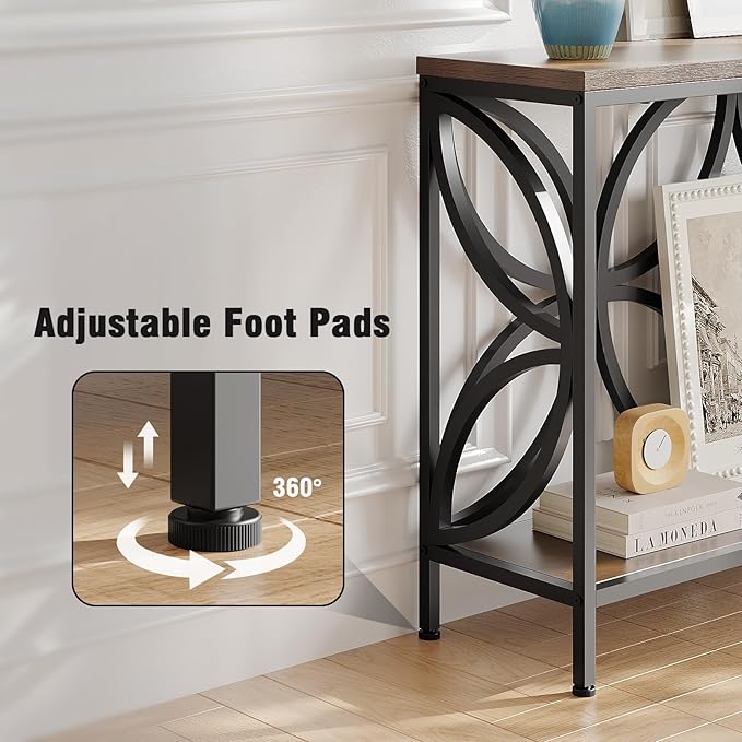 GiftGo Narrow Sofa Table 47.2 Inch, Industrial Sofa Table Behind Couch, Vinta...